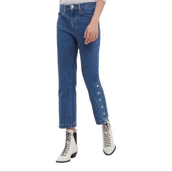 Nwot Rag & Bone Dylan Snap Button Straight Leg High Waist Jeans Size 24 - Picture 5 of 16